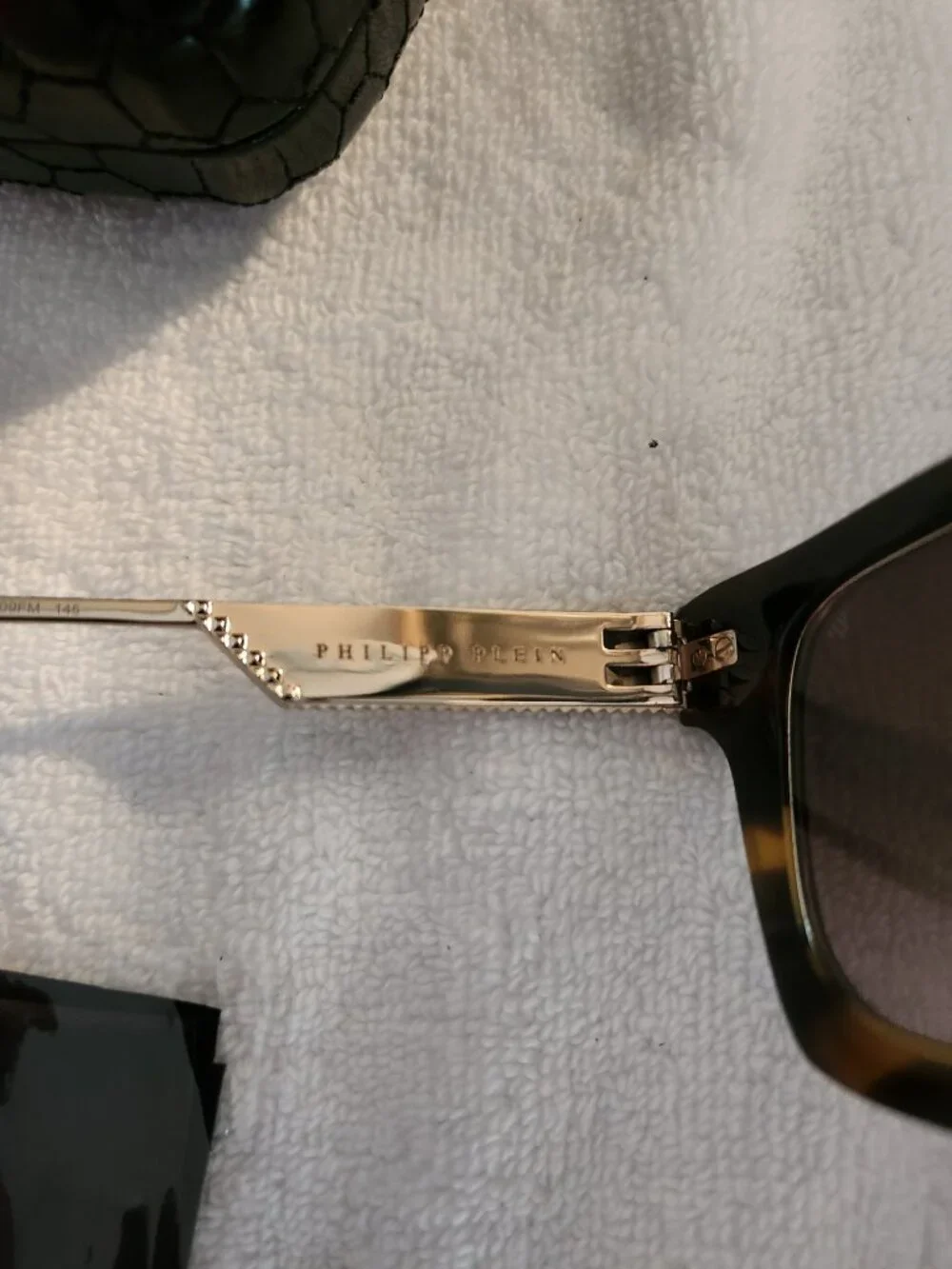 Philipp Plein Men's Titanium Tortoiseshell Square Flat Top Sunglasses Italy Worn